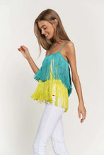 Load image into Gallery viewer, Fringe Overlay Cross Straps Party Cami Top
