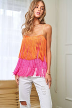 Load image into Gallery viewer, Fringe Overlay Cross Straps Party Cami Top
