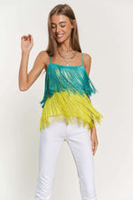 Load image into Gallery viewer, Fringe Overlay Cross Straps Party Cami Top
