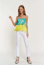 Load image into Gallery viewer, Fringe Overlay Cross Straps Party Cami Top
