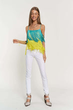 Load image into Gallery viewer, Fringe Overlay Cross Straps Party Cami Top
